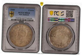 【極美品/品質保証書付】 アンティークコイン コイン 金貨 銀貨 [送料無料] 1949 New Zealand Royal Visit Silver Crown Coin PCGS MS64 #0109