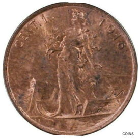 【極美品/品質保証書付】 アンティークコイン コイン 金貨 銀貨 [送料無料] 1916 ITALY 1 CENT CENTESIMO 1C PCGS MS64RB MS 64 RD ITALY Certified Graded Coin
