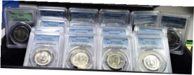 【極美品/品質保証書付】 アンティークコイン コイン 金貨 銀貨 [送料無料] COMPLETE 18 COIN SET OF BOOKER T WASHINGTON HALVES ALL PCGS MS 64/65/66 MOST ARE