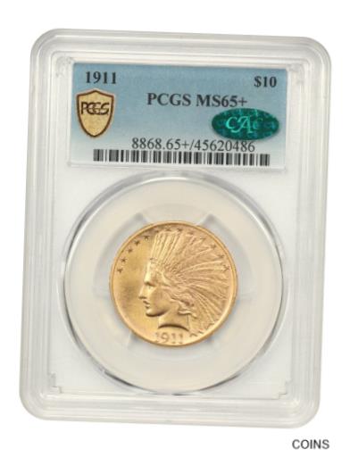 アンティークコイン 金貨 1911 $10 PCGS/CAC MS65+ Gorgeous Eagle - Indian Eagle - Gold Coin [送料無料] #gct-wr-013094-766のサムネイル