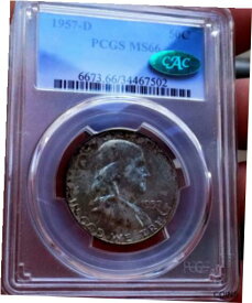 【極美品/品質保証書付】 アンティークコイン コイン 金貨 銀貨 [送料無料] Franklin Half PCGS MS 66++++ CAC Pastel Rainbow Under Grade Monster Coin WOW