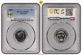 【極美品/品質保証書付】 アンティークコイン コイン 金貨 銀貨 [送料無料] 2007 Australia 5c Coin PCGS MS68