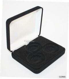 【極美品/品質保証書付】 アンティークコイン コイン 金貨 銀貨 [送料無料] Lot of 5 Black Felt COIN DISPLAY GIFT METAL BOX holds 3-IKE or Silver Eagle SQ