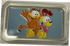 【極美品/品質保証書付】 アンティークコイン コイン 金貨 銀貨 [送料無料] RARE Comic Cartoons 1 oz Garfield The Cat Colorized Silver Art Bar .999 fine