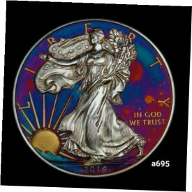 【極美品/品質保証書付】 アンティークコイン 銀貨 Silver American Eagle Coin Colorful Rainbow Toning #a695 [送料無料] #scf-wr-013199-375