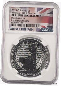 【極美品/品質保証書付】 アンティークコイン コイン 金貨 銀貨 [送料無料] 2023 Great Britain UK 1oz Silver Britannia NGC Brilliant Uncirculated