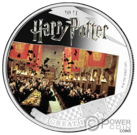 【極美品/品質保証書付】 アンティークコイン コイン 金貨 銀貨 [送料無料] GREAT HALL Harry Potter 1 Oz Silver Coin 5$ Samoa 2021