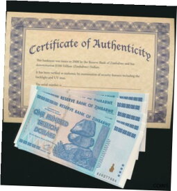 【極美品/品質保証書付】 アンティークコイン コイン 金貨 銀貨 [送料無料] Zimbabwe 100 TRILLION DOLLAR BILL AA/2008 uncirculated 100% CoA genuine