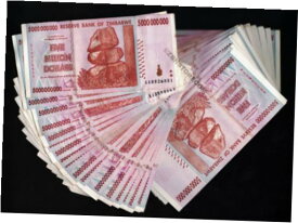 【極美品/品質保証書付】 アンティークコイン コイン 金貨 銀貨 [送料無料] 50PCS x 5 Billion Dollars Zimbabwe Banknotes 2008 100% Authentic Certificate COA