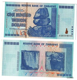 【極美品/品質保証書付】 アンティークコイン コイン 金貨 銀貨 [送料無料] ZIMBABWE 100 TRILLION DOLLARS 2008 AA P-91 UNCIRCULATED