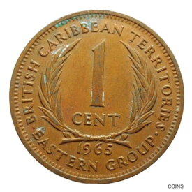 【極美品/品質保証書付】 アンティークコイン 硬貨 British Caribbean Territories 1 Cent 1965 Coin Elizabeth II G288 [送料無料] #ocf-wr-013259-381