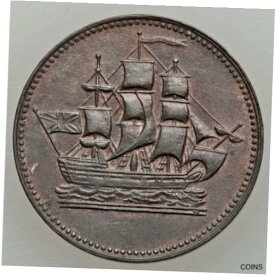 【極美品/品質保証書付】 アンティークコイン コイン 金貨 銀貨 [送料無料] PE-10-28 UNC (1835) SHIPS COLONIES & COMMERCE CUT KNOB SINGLE "H" BLUNT TAIL "R"