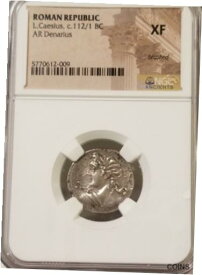 【極美品/品質保証書付】 アンティークコイン コイン 金貨 銀貨 [送料無料] Roman Republic Lucius Caesius Denarius NGC XF Ancient Silver Coin