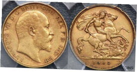 【極美品/品質保証書付】 アンティークコイン 硬貨 Australia 1908 Perth Half Sovereign - PCGS AU53 [送料無料] #oot-wr-013307-1469