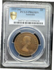 【極美品/品質保証書付】 アンティークコイン 硬貨 Australia 1959 M PENNY PCGS Graded PR65 BN [送料無料] #oot-wr-013307-1633