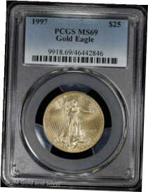 【極美品/品質保証書付】 アンティークコイン 金貨 1997 $25 1/2 oz Gold Eagle PCGS MS 69 | Uncirculated UNC BU [送料無料] #got-wr-013307-1692