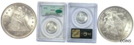 【極美品/品質保証書付】 アンティークコイン 硬貨 1876 Seated Liberty Quarter PCGS MS-65 CAC [送料無料] #oot-wr-013307-684