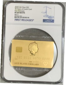 【極美品/品質保証書付】 アンティークコイン コイン 金貨 銀貨 [送料無料] NGC MS69 Niue 2020 CREDIT CARD 70th Anniversary Gold Plated 1.5oz Silver Coin
