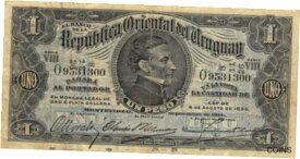 【極美品/品質保証書付】 アンティークコイン 硬貨 Uruguay 1 Peso 9.1914 P 9a Prefix O Series VIII Circulated Banknote MLCS [送料無料] #oof-wr-013355-109