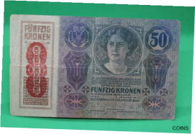 【極美品/品質保証書付】 アンティークコイン コイン 金貨 銀貨 [送料無料] 1914 Austria Hungary 50 Kronen Korona 409373