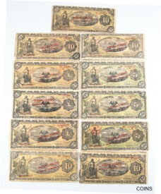 【極美品/品質保証書付】 アンティークコイン コイン 金貨 銀貨 [送料無料] 1914 Mexico Peso Notes Lot (11) VF Gobierno Provisional Very Fine 701b 702b 704