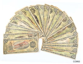 【極美品/品質保証書付】 アンティークコイン コイン 金貨 銀貨 [送料無料] 1914 Mexico Revolution 5 Peso Notes Lot (20) F-VF Gobierno Provisional P#S702b