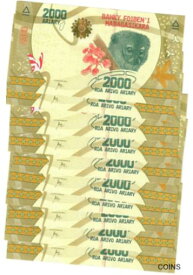 【極美品/品質保証書付】 アンティークコイン コイン 金貨 銀貨 [送料無料] Madagascar 10x 2000 Ariary 2017 UNC