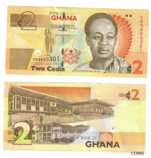  アンティークコイン コイン 金貨 銀貨  [送料無料] 2017 Ghana Cedis P37Ae Banknote UNC