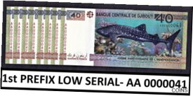 【極美品/品質保証書付】 アンティークコイン 硬貨 Djibouti 40 Francs 2017 Commemorative FIRST Prefix LOW Serial AA 0000041 UNC [送料無料] #oof-wr-013365-2613