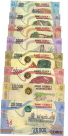【極美品/品質保証書付】 アンティークコイン コイン 金貨 銀貨 [送料無料] MADAGASCAR: Banknotes Set - 100 to 20000 Ariary (ND/2017) -p-97-p104 UNC