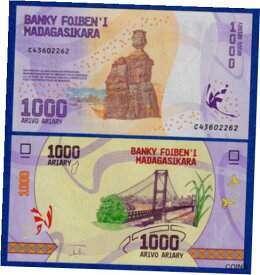 【極美品/品質保証書付】 アンティークコイン 硬貨 Madagascar 1000 1,000 Ariary, 2017 P-100(2) UNC Banknote - Rock formation [送料無料] #oof-wr-013365-648