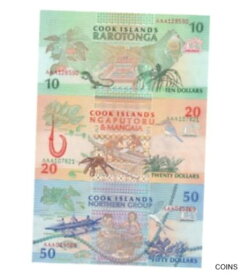 【極美品/品質保証書付】 アンティークコイン コイン 金貨 銀貨 [送料無料] Cook Islands 10 20 50 DOLLARS BANKNOTE CURRENCY 1992 UNC