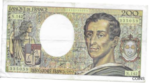  アンティークコイン コイン 金貨 銀貨  [送料無料] 200 Francs Banknote (N142.335059) France 1992