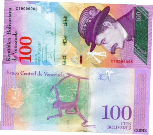 アンティークコイン 硬貨 VENEZUELA P-106 100 BOLIVARES 2018 MONKEY WORLD PAPER MONEY NOTE CURRENCY UNC! [送料無料] #oof-wr-013367-1028