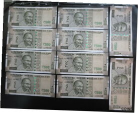 【極美品/品質保証書付】 アンティークコイン 硬貨 10 India 500 / Five hundred Rupees Banknotes UNC 2018 consecutive serial numbers [送料無料] #oof-wr-013367-238