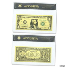 【極美品/品質保証書付】 アンティークコイン 金貨 Us One Dollars Gold Foil Banknotes Reserve Art Plastic Money with Plastic Card [送料無料] #gof-wr-013367-2442