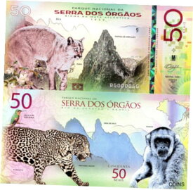 【極美品/品質保証書付】 アンティークコイン 硬貨 BRAZIL 50 Reais Banknote World Paper Money Currency FUN/ART Note Puma Jaguar [送料無料] #oof-wr-013367-2846
