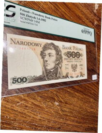 【極美品/品質保証書付】 アンティークコイン コイン 金貨 銀貨 [送料無料] Collectible Money Banknote Poland 500 Zlotych 1982 Year. 65 Gem New PCGS Graded