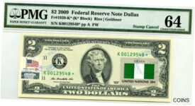 【極美品/品質保証書付】 アンティークコイン 硬貨 $2 2009 STAMP CANCEL FLAG OF UN FROM NIGERIA LUCKY MONEY VALUE $5000 [送料無料] #oof-wr-013372-496