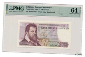 【極美品/品質保証書付】 アンティークコイン コイン 金貨 銀貨 [送料無料] BELGIUM banknote 100 Francs 2.12.1968 key date !!! PMG grade MS 64 Choice Unc