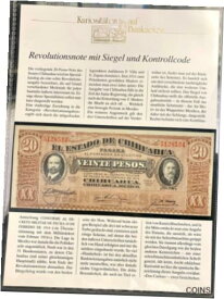 【極美品/品質保証書付】 アンティークコイン コイン 金貨 銀貨 [送料無料] Banknote Letter , Mexico 20 Pesos 1915 aUNC Banknote