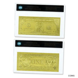 【極美品/品質保証書付】 アンティークコイン 金貨 American $1 Gold Foil Frosted Banknotes Classic Collection with Card Holder [送料無料] #gof-wr-013383-207