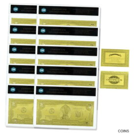 【極美品/品質保証書付】 アンティークコイン コイン 金貨 銀貨 [送料無料] 10pcs Paper Money $2 Gold Foil Frosted Banknotes Crafts with Plastic Card Sleeve