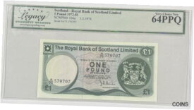 【極美品/品質保証書付】 アンティークコイン コイン 金貨 銀貨 [送料無料] 1972-81 Royal Bank of Scotland Limited 1 Pound Legacy Very Choice New 64PPQ