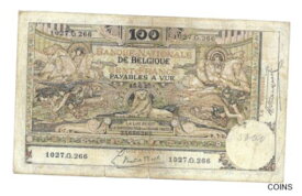【極美品/品質保証書付】 アンティークコイン コイン 金貨 銀貨 [送料無料] BELGIUM P-078 banknote 100 Francs 15.06.1920