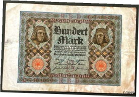 【極美品/品質保証書付】 アンティークコイン コイン 金貨 銀貨 [送料無料] 1920 GERMANY Paper Currency Banknote 100 Mark Republic German Old Europe Money