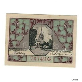 【極美品/品質保証書付】 アンティークコイン コイン 金貨 銀貨 [送料無料] [#321849] Banknote, Germany, Oberlind Gemeinde, 50 Pfennig, personnage, 1920, AU