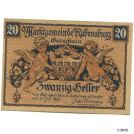【極美品/品質保証書付】 アンティークコイン コイン 金貨 銀貨 [送料無料] [#282062] Banknote, Austria, Rabensburg, 20 Heller, Blason 1, 1920, UNC Mehl:
