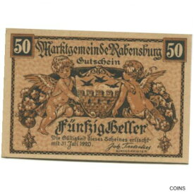 【極美品/品質保証書付】 アンティークコイン コイン 金貨 銀貨 [送料無料] [#282063] Banknote, Austria, Rabensburg, 50 Heller, Blason 2, 1920, UNC Mehl: