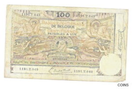 【極美品/品質保証書付】 アンティークコイン コイン 金貨 銀貨 [送料無料] BELGIUM P-078 banknote 100 Francs 03.08.1920
